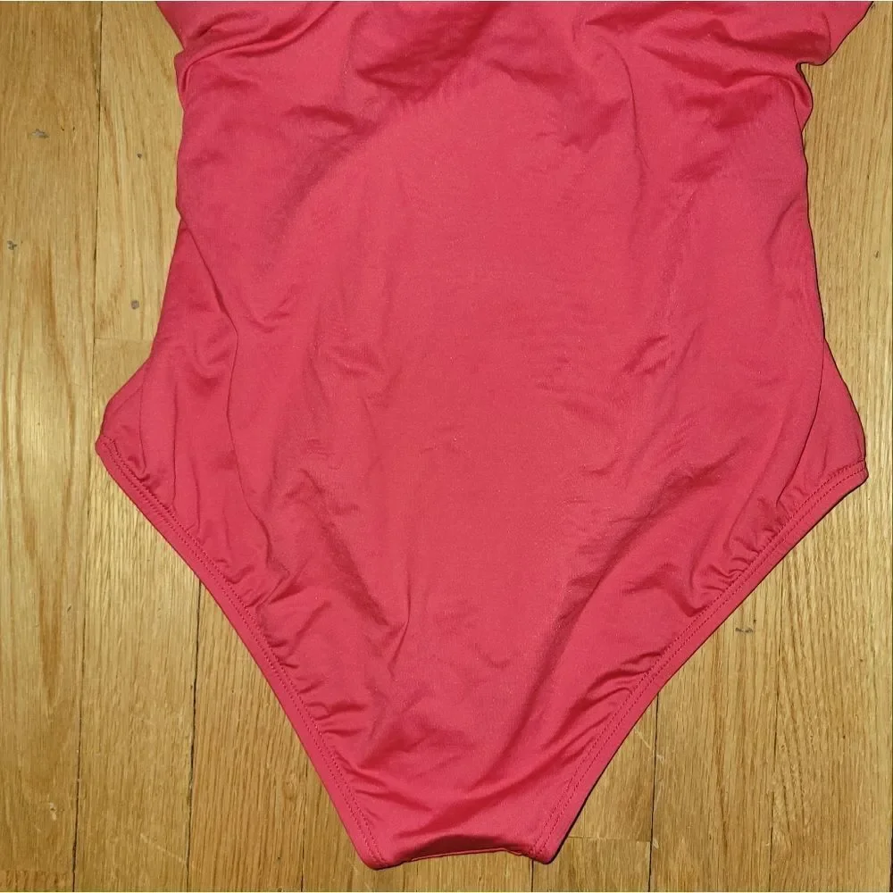 JANTZEN women's Belted BANDEAU strapless SIZE 10 Swimsuit
